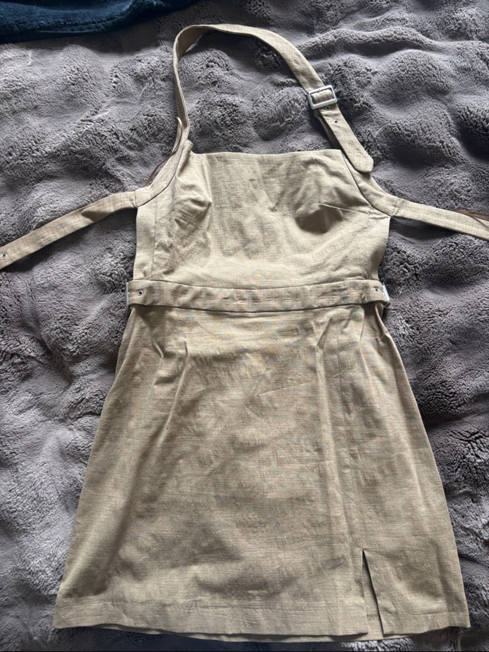 Zara Neutral Tan Halter Mini Dress